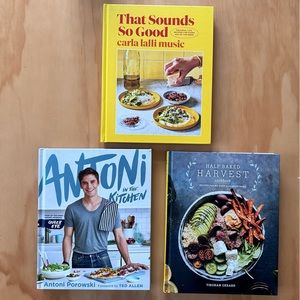 Set of 3 Cookbooks - Half Baked Harvest, Antoni Porowski, Carla Lalli Music